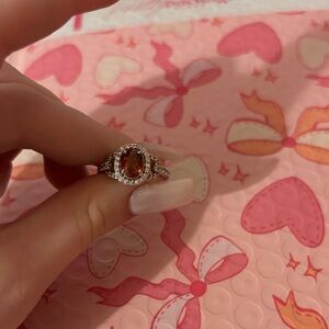 Elegant Silver and Red Gemstone Ring